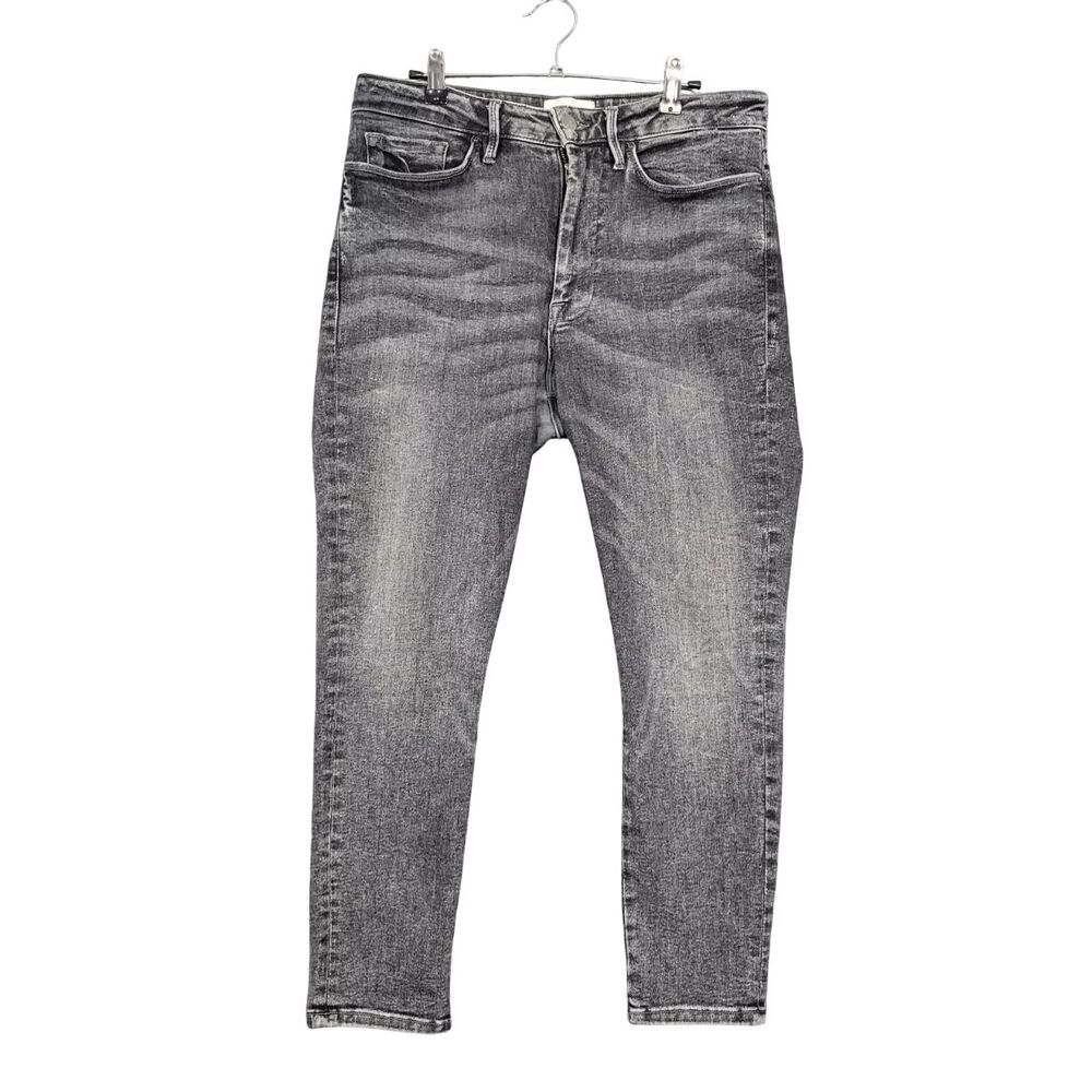 FRAME LOSKC631 HUGHES Le One Skinny Gray Washed Black Stretch Denim Jeans SIZE 2